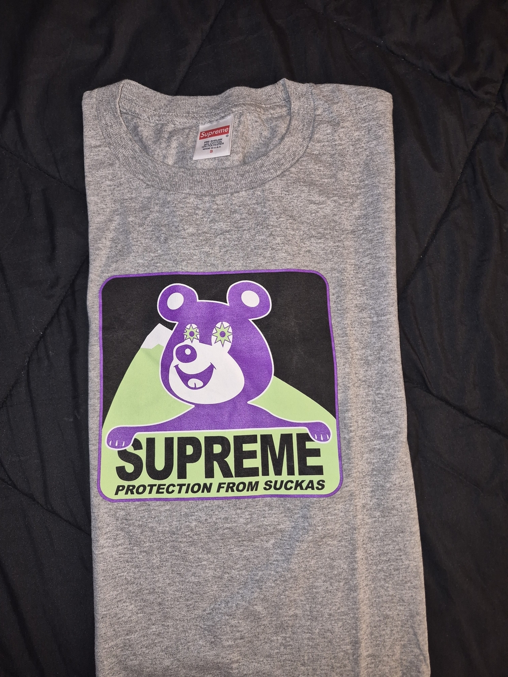 Supreme Protection From Suckas Gray Tee Sm